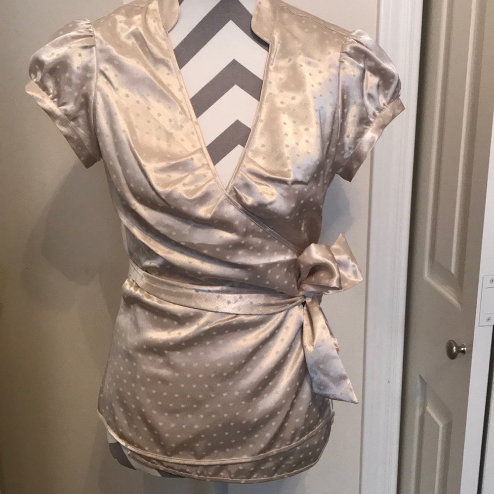 Gold sexy wrap around top